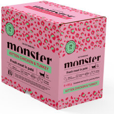 Monster Cat Pouches Kitten Chicken/Turkey 8x85 g kissan märkäruoka