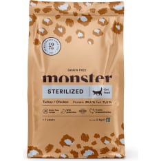 Monster Cat Grain Free Sterilized Turkey/Chicken 2 kg kissan täysravinto