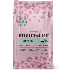 Monster Cat Grain Free Kitten Turkey/Chicken 400 g Cat Complete Food