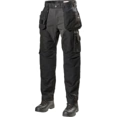 L.Brador 1042PB black short hanging pocket trousers