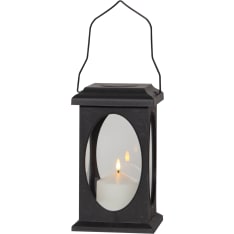 Star Flamme 23cm black lantern with led candle