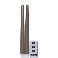 Star Trading Flamme Slim LED antique candle 2 pcs 28 cm brown