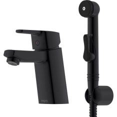 Mora Lionx matte black sink faucet with Bide shower