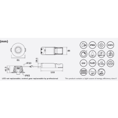 Llitt Sanna 3000-4000K 3 kpl alasvalo