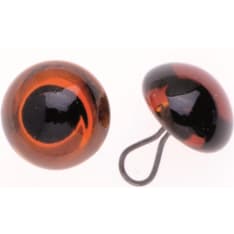 Glass-eyes, brown, 18 mm, 2 pcs