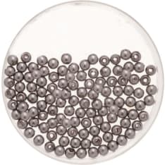 Wax beads grey 6mm 60pcs