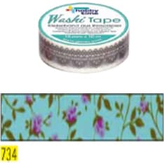 Washi-Tape blue with roses 15mmx10m