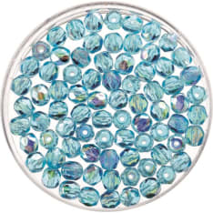 Glass bead 6mm 50pcs silver