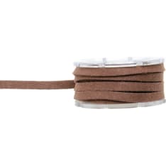 Velvet leather ribbon flat 3mm roll 2m black