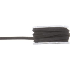 Velvet leather ribbon flat 3mm roll 2m black