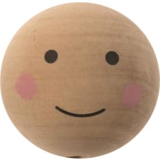 Wooden ball white, 8pcs painted face 2,5cm