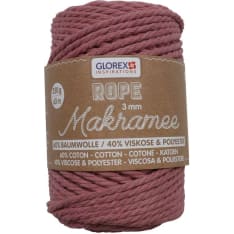Makramee Rope 3mm 250g twisted mauve