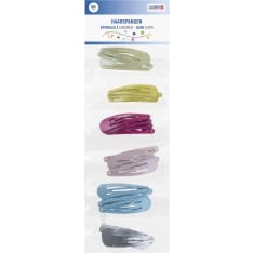 Hair clips 24 pcs assorted, 6 colours