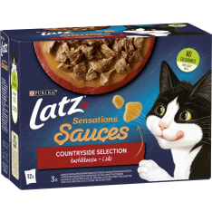 Latz Sensations Sauces 12 x 85 g Countryside lajitelma kastikkeessa kissan märkäruoka