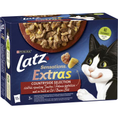 Latz Sensations Extras 12 x 85 g Countryside lajitelma hyytelössä kissan märkäruoka