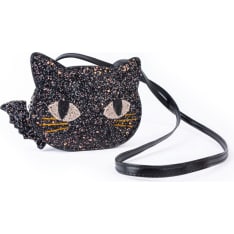 Great Pretenders Cat's Meow Black Chunky Glitter Kitty käsilaukku