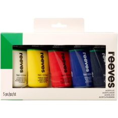 Reeves 75ml x 5 tubes of basic acrylic paints assortment