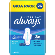 Always Ultra Long Plus 3 26kpl terveysside siivekkeillä