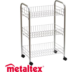 Metaltex Lugano 3-tasoinen hopea korivaunu