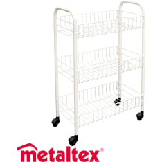 Metaltex Siena 3-tasoinen valkoinen korivaunu