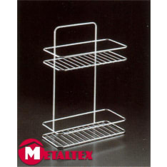 Metaltex Reflex kromattu 2-tasoinen seinähylly