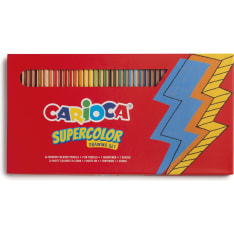 Carioca Supercolor 40-osainen piirustussetti - 36 värikynää, 2 lyijykynää, kumi ja terotin