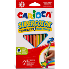 Carioca Supercolor Maxi 12 kpl kolmikulmainen puuvärikynä