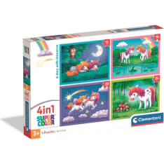 Clementoni 4in1 A Day with Unicorns palapeli