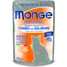 Monge Natural tonnikala-lohi 80 g kissan märkäruoka