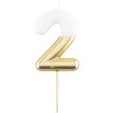White-gold number candle