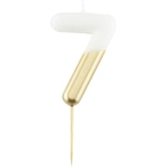 White-gold number candle