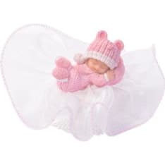 Tulle pink 5.5 cm baptism decoration