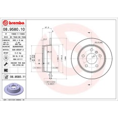 Brembo 08.9580.10 Jarrulevy, Taka
