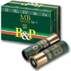 B&P 12/70 Tricolor 36g 10 pc shotgun cartridge