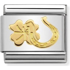 Nomination Composable Classic Horse and Four-Leaf Clover Pendant