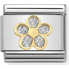 Nomination Classic 030220/06 glitter silver flower piece
