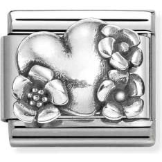 Nomination Classic 330101/74 heart with flowers piece