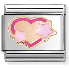 Nomination Classic 430202/41 pink fuchs star heart piece