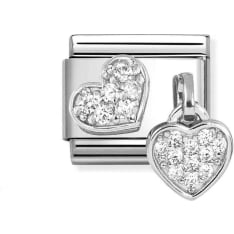 Nomination Classic 331817/15 pavè 2 hearts piece