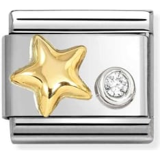 Nomination Classic 630301/01 raised star cz white piece