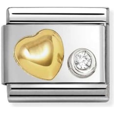 Nomination Classic 630301/02 raised heart white piece