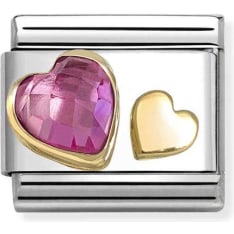 Nomination Classic 030613/09 dark pink heart piece