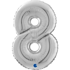 Hopeanvärinen 70 cm numerofoliopallo