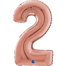 Ruusukullanvärinen numerofoliopallo