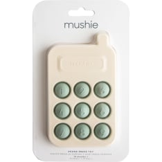 Mushie aktiviteettilelu puhelin painelulelu Cambridge Blue