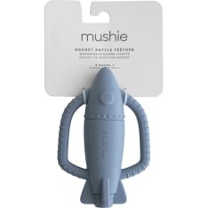Mushie Rocket Rattle Teether Tradewinds