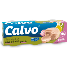 Calvo 3x80/52g oliiviöljy & valkosipuli MSC tonnikala