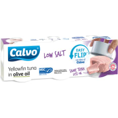 Calvo 3x65/52g oliiviöljyssä vähäsuolainen MSC tonnikala