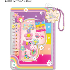 Pop On Charms summer themed notebook set in a bag
