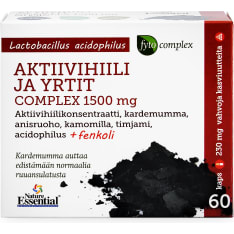 Nature Essential Fyto Complex Aktiivihiili&Yrtit 60 kaps. ravintolisä